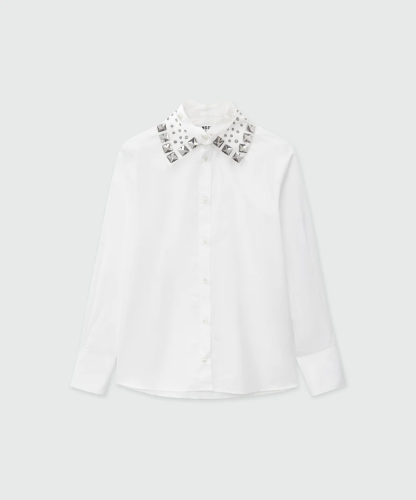 MSGM Poplin Shirt with Removable Collar